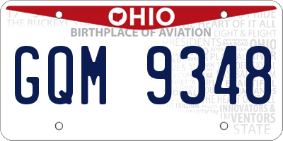 OH license plate GQM9348