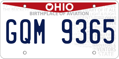 OH license plate GQM9365