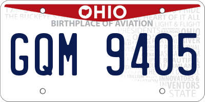 OH license plate GQM9405