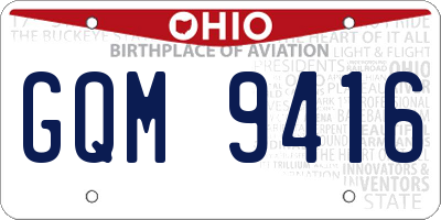 OH license plate GQM9416