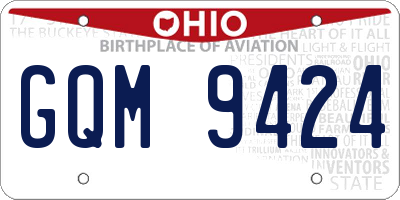 OH license plate GQM9424