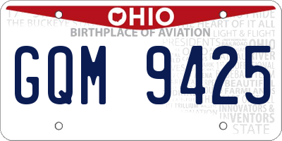 OH license plate GQM9425