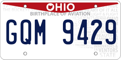 OH license plate GQM9429