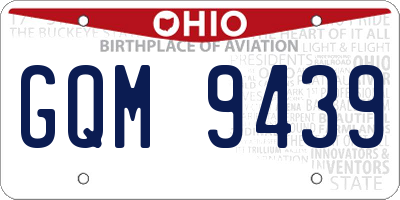 OH license plate GQM9439