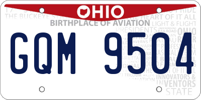 OH license plate GQM9504