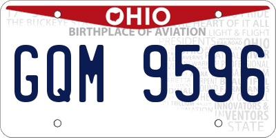 OH license plate GQM9596