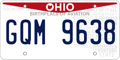 OH license plate GQM9638