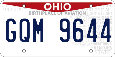 OH license plate GQM9644