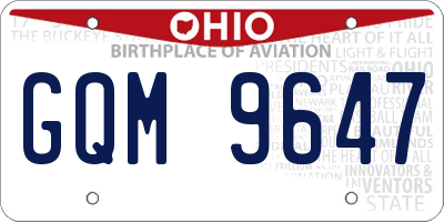 OH license plate GQM9647