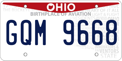OH license plate GQM9668
