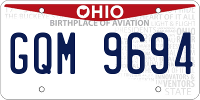 OH license plate GQM9694