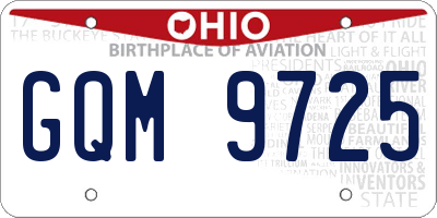 OH license plate GQM9725