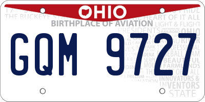 OH license plate GQM9727