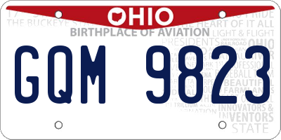 OH license plate GQM9823