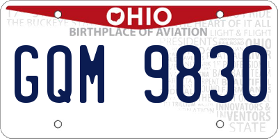 OH license plate GQM9830