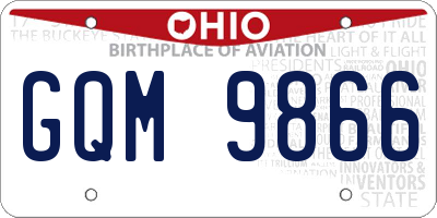 OH license plate GQM9866