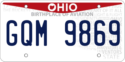 OH license plate GQM9869