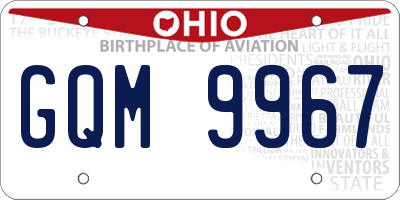 OH license plate GQM9967