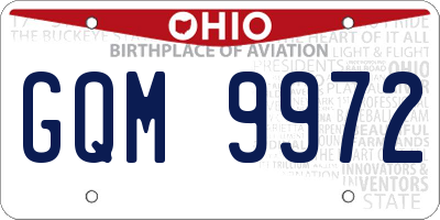 OH license plate GQM9972