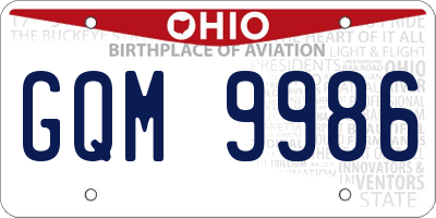 OH license plate GQM9986