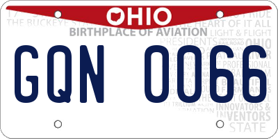 OH license plate GQN0066
