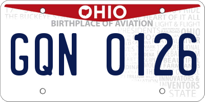 OH license plate GQN0126