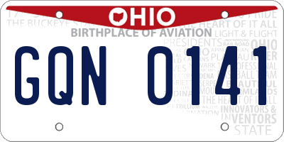 OH license plate GQN0141