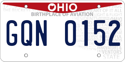 OH license plate GQN0152