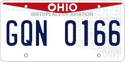 OH license plate GQN0166