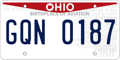 OH license plate GQN0187