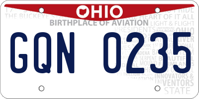 OH license plate GQN0235