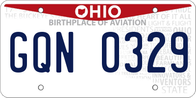 OH license plate GQN0329