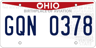 OH license plate GQN0378
