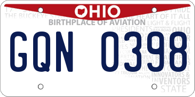 OH license plate GQN0398
