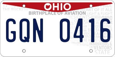 OH license plate GQN0416
