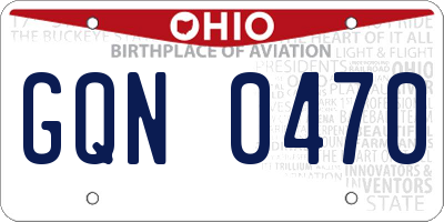 OH license plate GQN0470