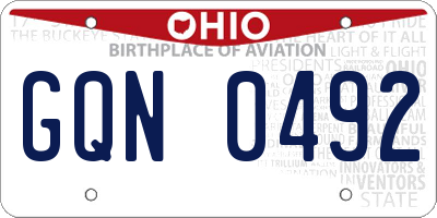 OH license plate GQN0492