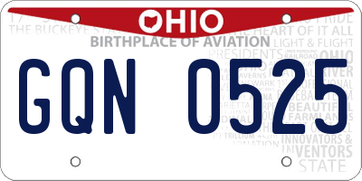OH license plate GQN0525