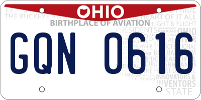 OH license plate GQN0616