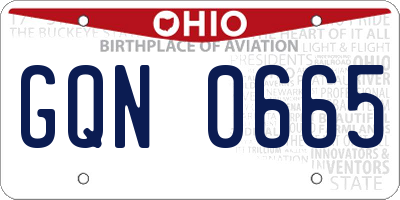 OH license plate GQN0665