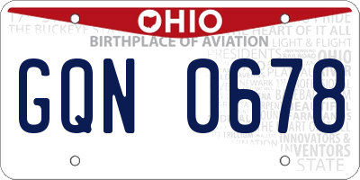 OH license plate GQN0678