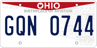 OH license plate GQN0744