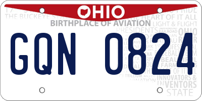 OH license plate GQN0824