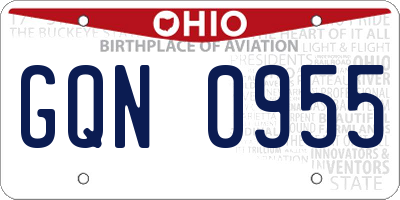 OH license plate GQN0955