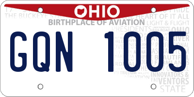 OH license plate GQN1005