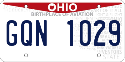 OH license plate GQN1029