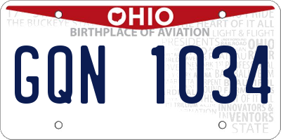 OH license plate GQN1034