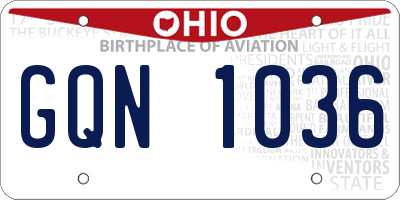 OH license plate GQN1036