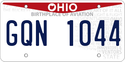 OH license plate GQN1044