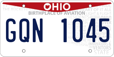 OH license plate GQN1045